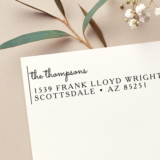 Return Address Custom Elegant Script Wedding Self-inking Stamp (Creator Uploaded)