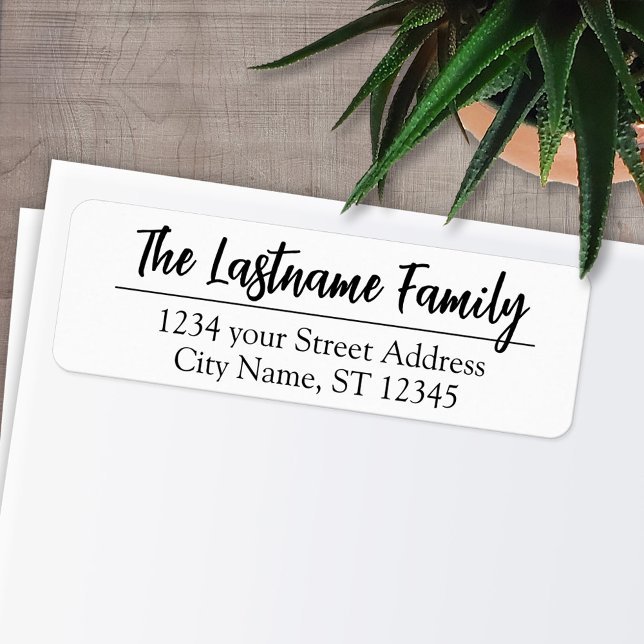 Return Address Custom Family Name Blessings Script (Personalized Return Address Labels - Fun, modern fonts)