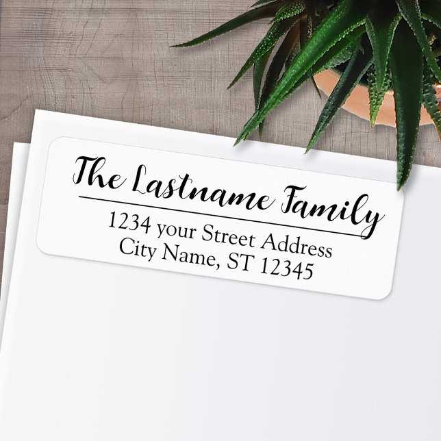 Return Address Custom Family Name Boulevard Script (Personalized Return Address Labels)