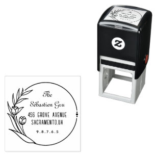 Return Address Custom Script Family Self-inking Stamp