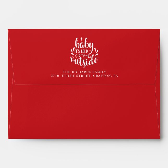 Return Address Cute Christmas Holidays Envelope (Back (Top Flap))