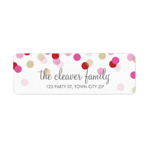 RETURN ADDRESS cute confetti polka dot colourful