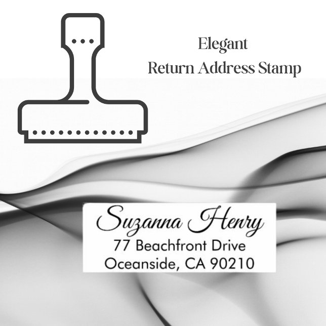 Return address _elegant handwriting  self-inking stamp (Elegant Typography)