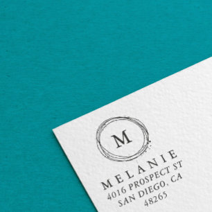 Return Address Elegant Monogram Minimalist Self-inking Stamp