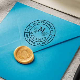 Return Address Elegant Monogram Minimalist Self-inking Stamp