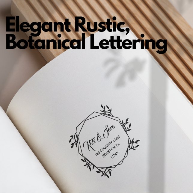 Return Address Elegant Rustic Botanical Lettering  Self-inking Stamp (Return Address Elegant Rustic Botanical Lettering Self-inking Stamp)