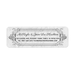 Return Address Elegant Wedding Anniversary Marble