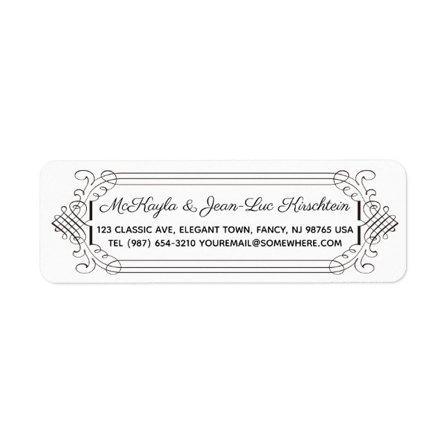 Return Address Elegant Wedding Anniversary Rococo (Front)