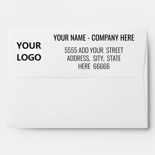Return Address Envelope with Your Name and Logo (Back (Top Flap))