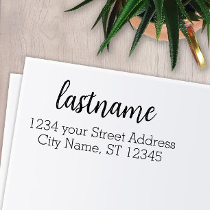 Return Address Family Name - Madeline Script Self-inking Stamp