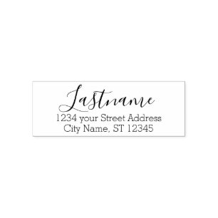 Return Address Family Name - Morgana Script Self-inking Stamp
