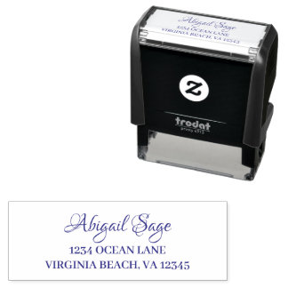 Return Address - Fancy Script + Modern Print Font Self-inking Stamp