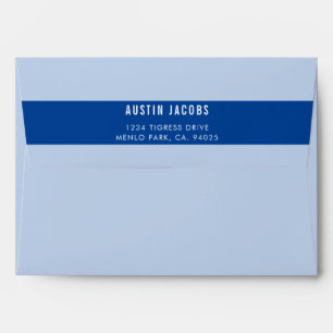 RETURN ADDRESS FLAP modern bold block roayl blue 2 Envelope
