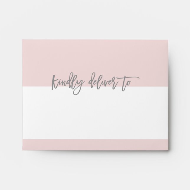 RETURN ADDRESS FLAP modern pale pink faux gold Envelope (Front)