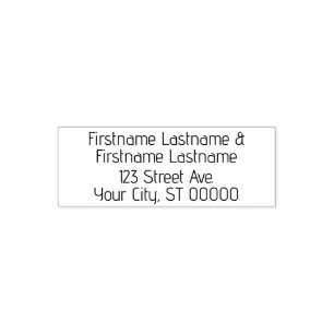 Return Address for a couple with two last names  S Self-inking Stamp
