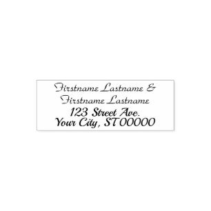 Return Address for a married couple with two names Self-inking Stamp
