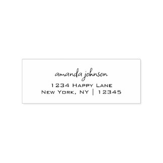 Return Address Full Name Clean Basic Simple Rubber Stamp