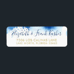 RETURN ADDRESS gold smart blue watercolor<br><div class="desc">by kat massard >>> www.simplysweetPAPERIE.com <<< Love the design, but would like to see some changes - another colour scheme, product, add a photo or adapted for a different occasion - no worries simply contact me, kat@simplysweetPAPERIE.com - I am happy to help! - - - - - - - -...</div>
