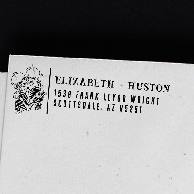 Return Address Gothic Skeleton Wedding Customised Self-inking Stamp (Creator Uploaded)
