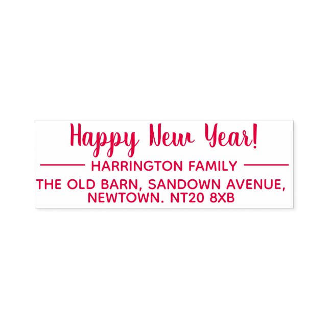 Return Address Happy New Year Self-inking Stamp (Design)