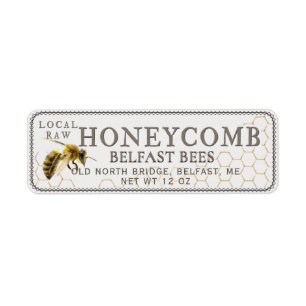 Return Address Honeycomb with Realistic Bee Label