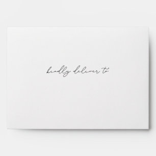 Return Address Kindly Deliver To Script White Envelope