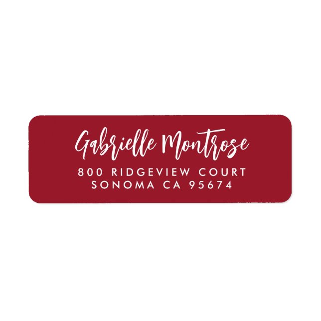 Return Address Label (Front)