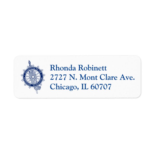 Return Address Label (Front)