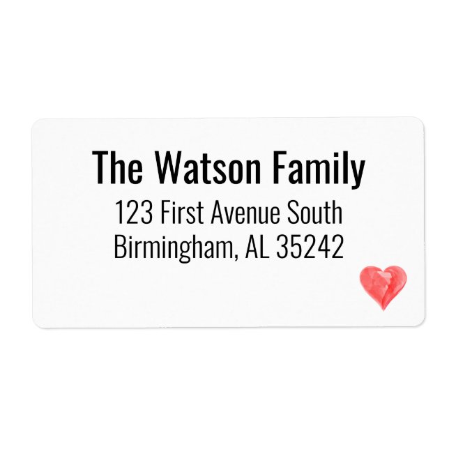 Return Address Label (Front)