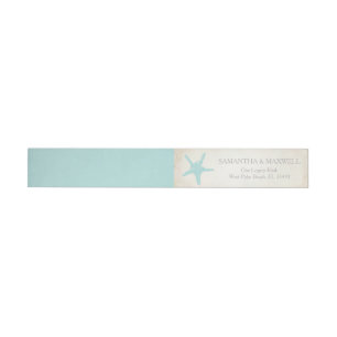 Return Address Label, Beach Starfish Wraparound Address Label