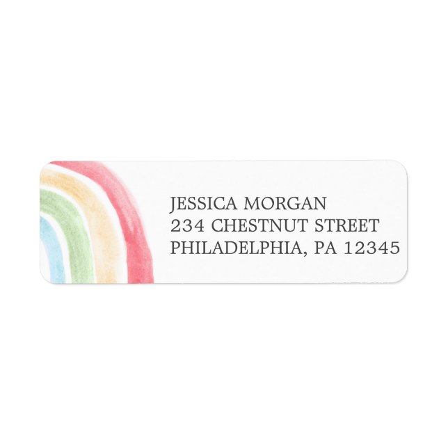 Return Address Label Boho Rainbow (Front)