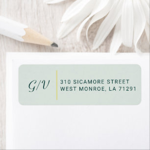 Return Address Label Bride & Groom Initials