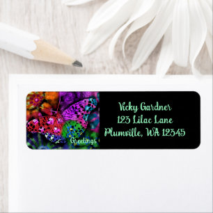 Return Address Label Butterfly Greetings Whimsical