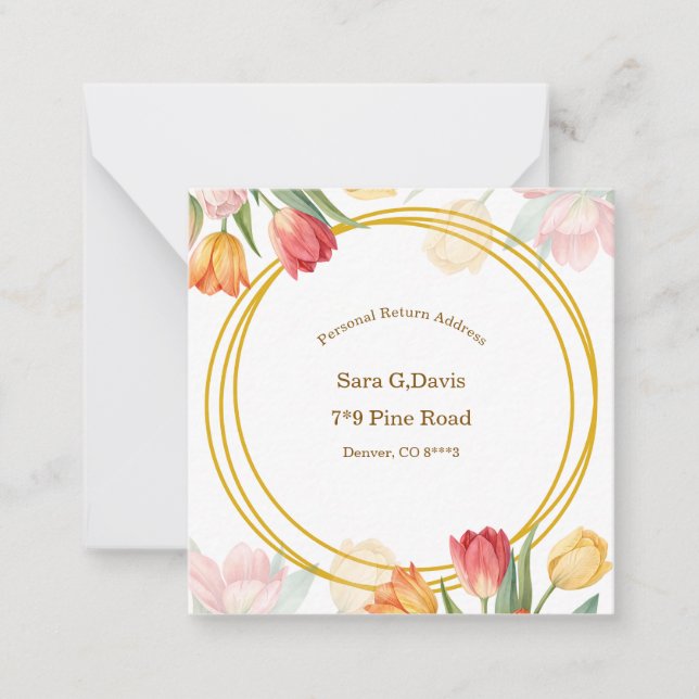 Return Address Label Card (Front)