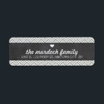 RETURN ADDRESS LABEL chevron pattern stripe grey<br><div class="desc">Setup as a template it is simple for you to add your own details, or hit the customise button and you can add or change text, fonts, sizes etc> TIP :: 1. To resize / reposition the image/photo hit the "Customise It" button. 2. You can also change the fonts and...</div>
