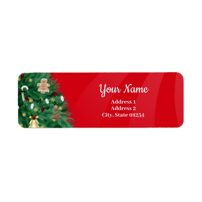 Return Address Label - Christmas Tree (Front)