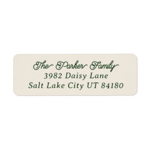Return Address Label   Classic Green & Cream