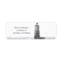 Return Address Label Coastal Lighthouse
