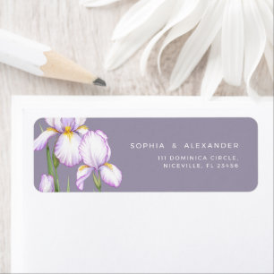 Return Address Label Delicate Irises Wedding.