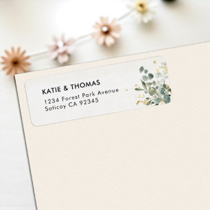Return Address Label Eucalyptus Elegant Greenery