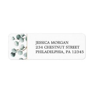 Return Address Label Eucalyptus Greenery