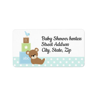 Return address label for Baby Boy Shower