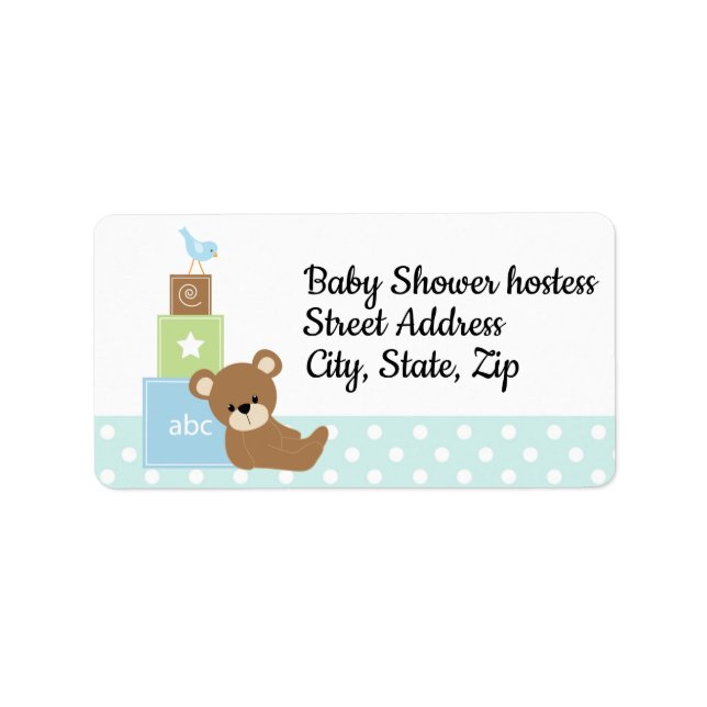 Return address label for Baby Boy Shower (Front)