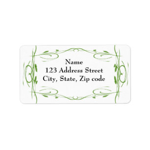 Return Address Label Green Vines Boarder