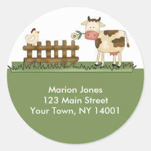 Return Address Label Home Sweet Farm Envelope seal