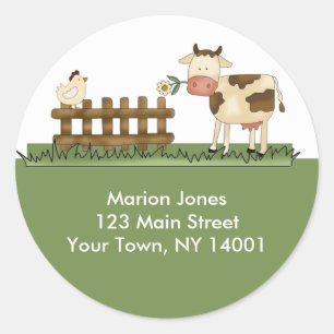 Return Address Label Home Sweet Farm Envelope seal