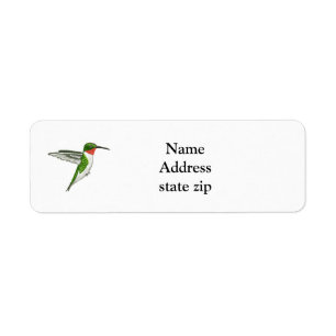 Return address label Hummingbird, stickers, office