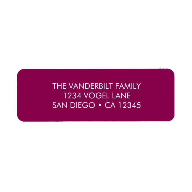Return Address Label in Raspberry (Front)