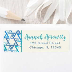 Return address label jewish star of david