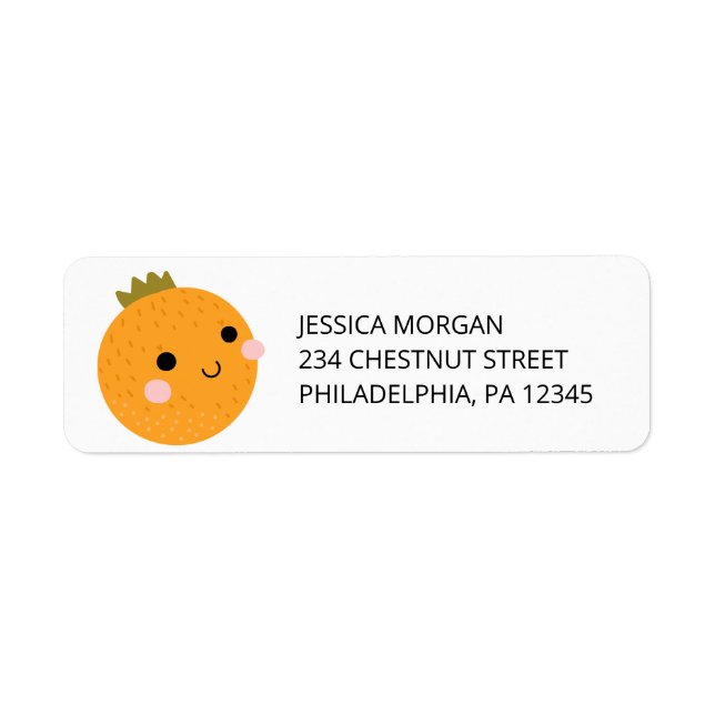 Return Address Label Little Cutie Citrus (Front)